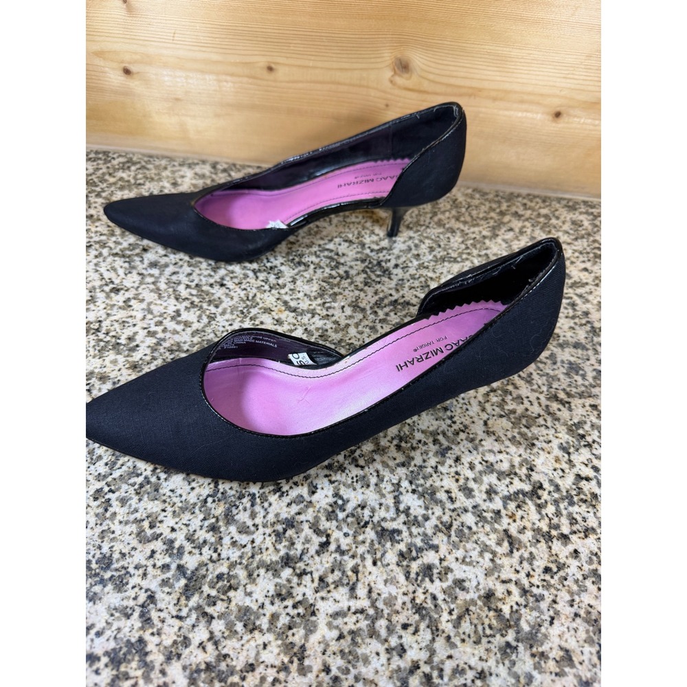 Isaac Mizrahi for Target Black Fabric Kitten Heel Pumps Pointed Toe Size 7 - Picture 3 of 8